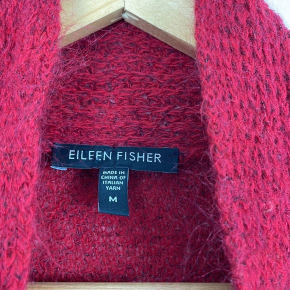 Eileen Fisher Boho Cashmere Wool Mohair Open
Front Draped Peppered Knit Cardigan - Picture 6 of 7